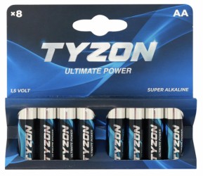 Tyzon AA-alkaline batterier, 8 stk.
