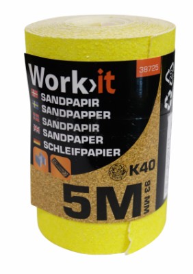 Work>it® sandpapir 9,3×500 cm K40