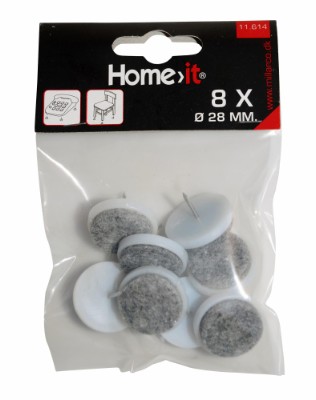 HOME It® glidesøm med filt Ø28 mm x 8 stk. grå