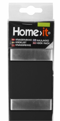 HOME It® flex knaggrekke med 4 knagger 31,6 × 2,2 x 7,2 cm svart