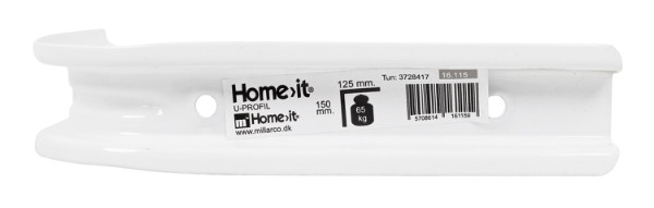 HOME It® hylleknekt med U-profil 125 x 150 mm hvit
