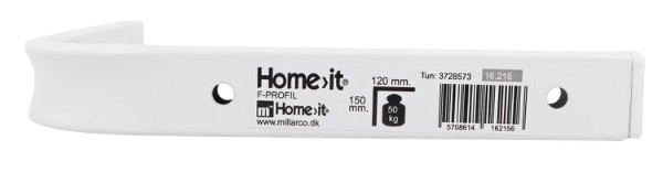 HOME It® hylleknekt med F-profil 120 x 150 mm hvit