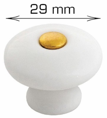 HOME It® porselensknott Ø29 x 25 mm hvit/gull 2 stk.