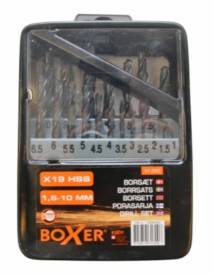 Boxer® HSS borsett i stålboks 19 deler