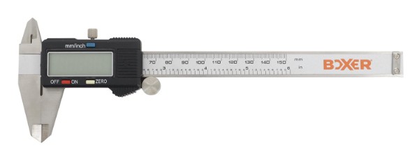 Boxer® digital skyvelære med LCD-display 0 - 150 mm rustfritt stål