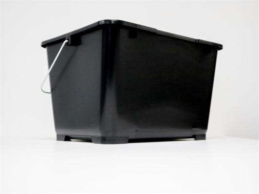 Kvadratisk rullebøtte 14 liter, svart