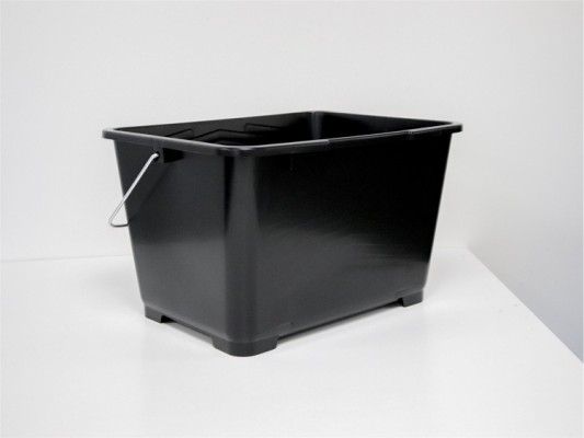 Kvadratisk rullebøtte 14 liter, svart