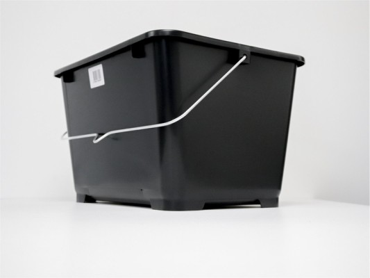 Kvadratisk rullebøtte 14 liter, svart