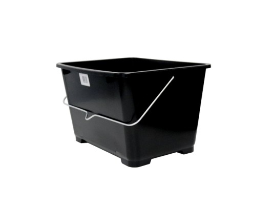 Kvadratisk rullebøtte 14 liter, svart