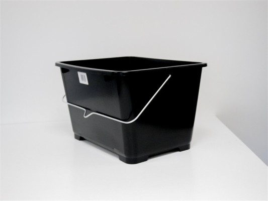 Kvadratisk rullebøtte 14 liter, svart