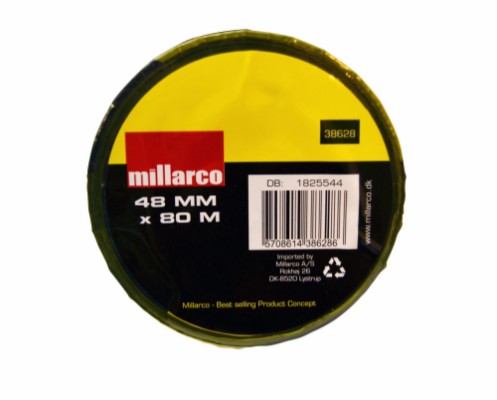 Millarco® sperrebånd 0,3 x 50 mm x 80 meter gul/svart