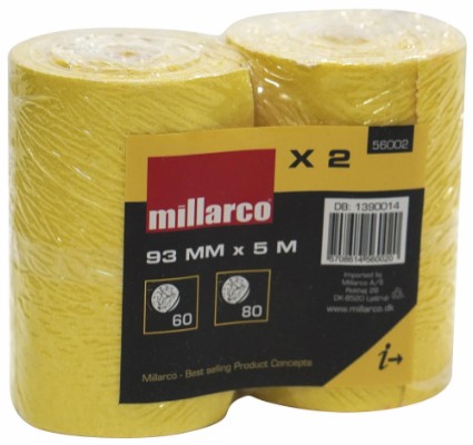 Millarco® slipepapir 93 x 5 meter K60 og K80