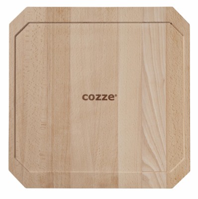 Cozze® vendbar støpejernspanne med bordskåner 330 x 330 mm.