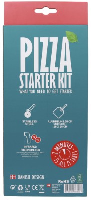 Cozze gavesett i 3 deler: Spade, termometer og pizzaskjærer i gaveeske.