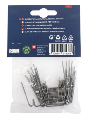 HOME It® store glassklips/flueben til drivhus 16 stk.