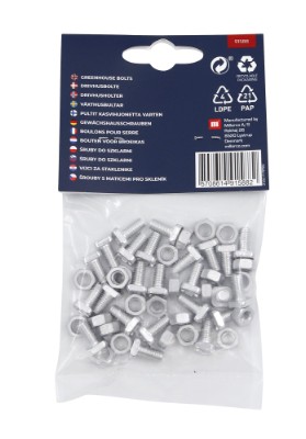 HOME It® spesial-drivhusbolter til montering av drivhusprofiler 24 stk.