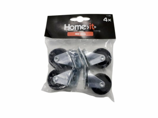 Home>it® dreibart møbelhjul 40 mm svart plast 4-pk