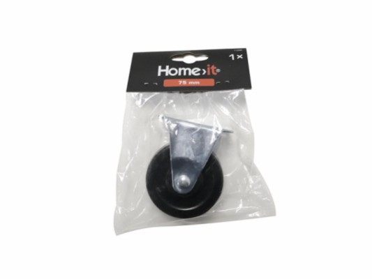 Home>it® fast møbelhjul 75 mm svart plast
