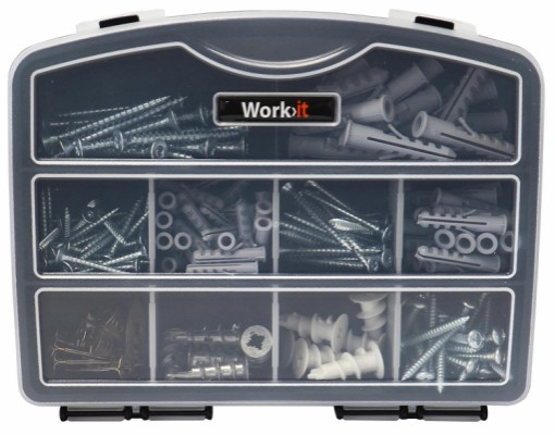 Work>it® gipsmonteringssett i sortimentskasse med 152 deler