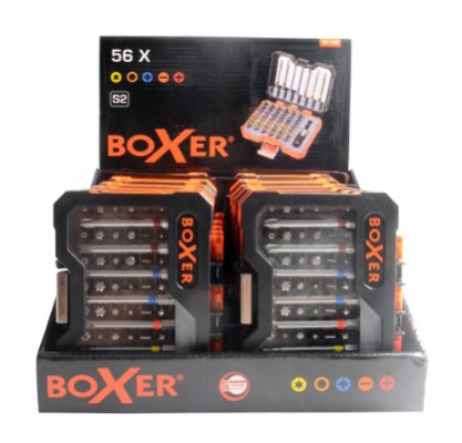 Boxer® bitssett i praktisk boks S2-stål 56 deler