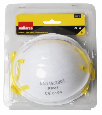 Millarco® FFP1S støvmaske til grovt støv 3-pk