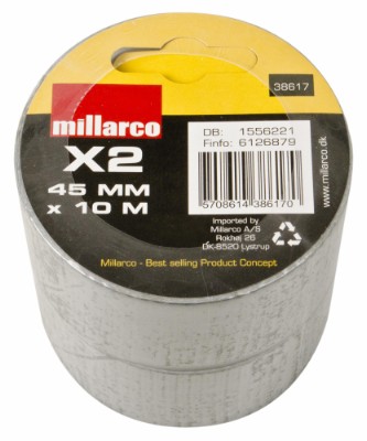 Millarco® gaffatape 45 mm x 10 meter 2-pk