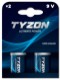 Tyzon 9 V superalkaliske batterier 2-pk.