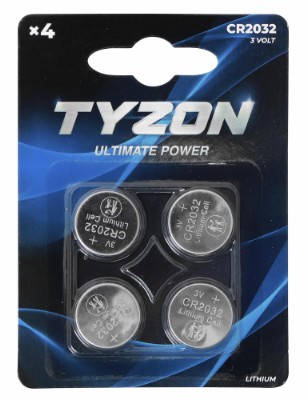 Tyzon CR2032 litiumbatterier 4-pk