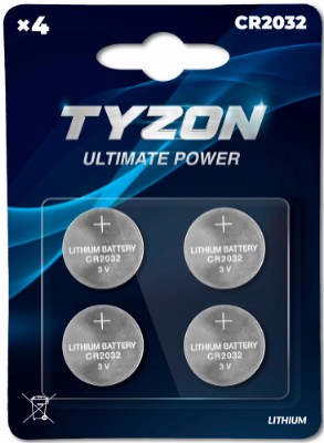 Tyzon CR2032 litiumbatterier 4-pk