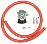 Cozze® regulatorsett med regulator med manometer, slange 1,1 meter og strammebånd DK/NO/EU